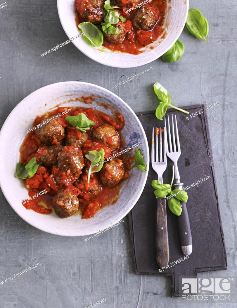 Stock Photo: Meatballs in tomato sauce (low carb).