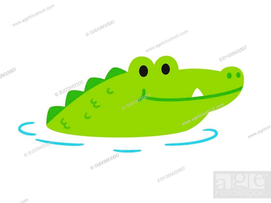 Cute cartoon alligator or crocodile sticking head out of water, Stock  Vector, Vector And Low Budget Royalty Free Image. Pic. ESY-055633507 |  agefotostock