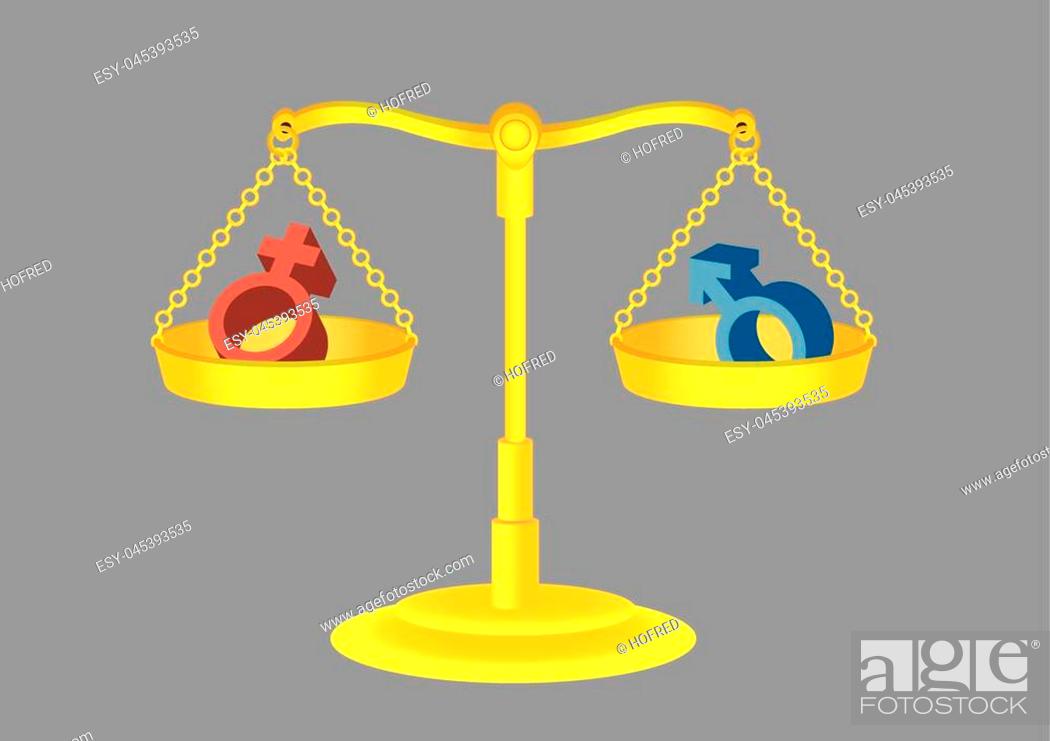 Male and female gender symbols on retro golden weighing scale in  equilibrium, Stock Vector, Vector And Low Budget Royalty Free Image. Pic.  ESY-045393535 | agefotostock