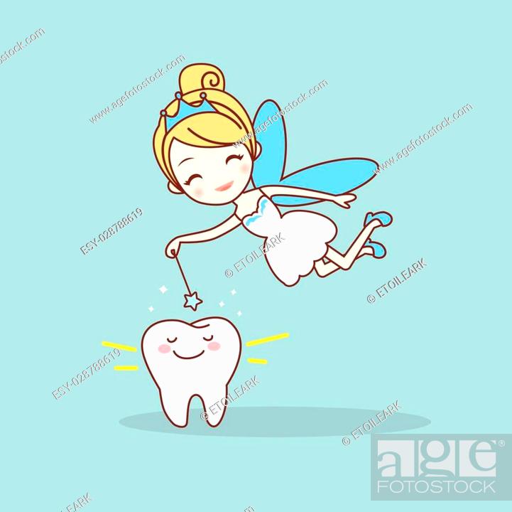 cartoon tooth with tooth fairy and magic wand, great for dental care  concept, Stock Vector, Vector And Low Budget Royalty Free Image. Pic.  ESY-028788619 | agefotostock