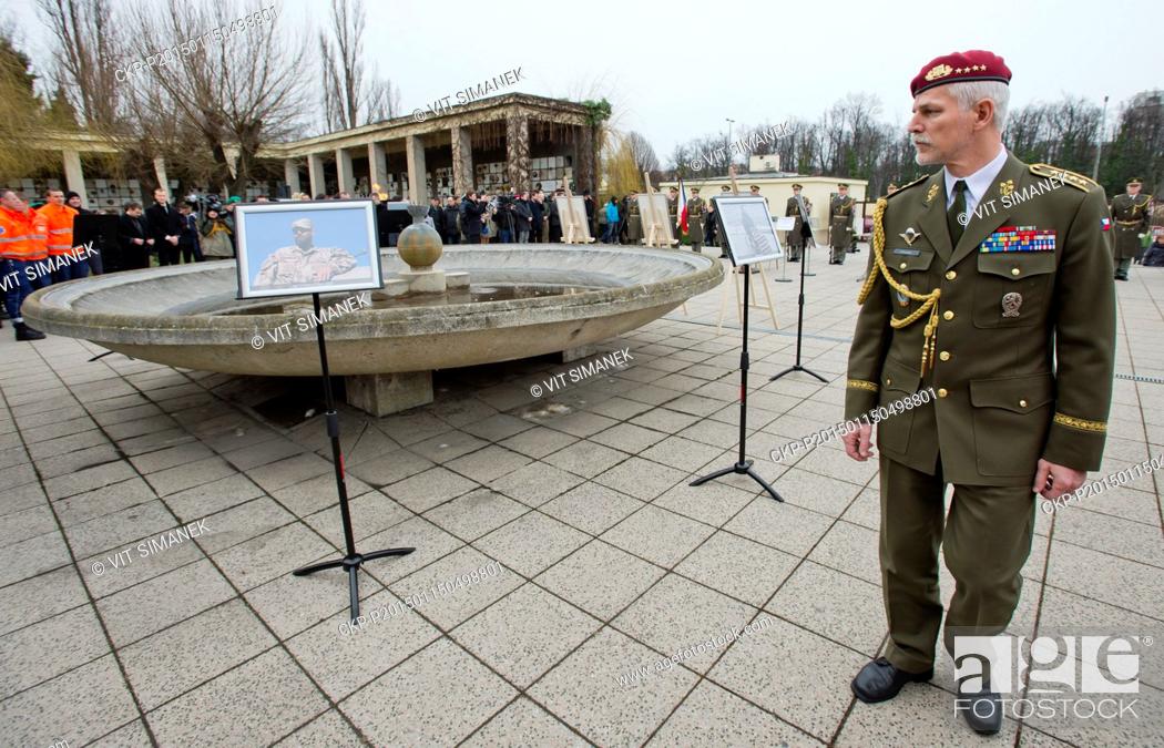 Stock Photo: State and military representatives attended the funeral of Jiri Schams, Czech war veteran from Afghanistan and initiator of a fund in support of wounded.