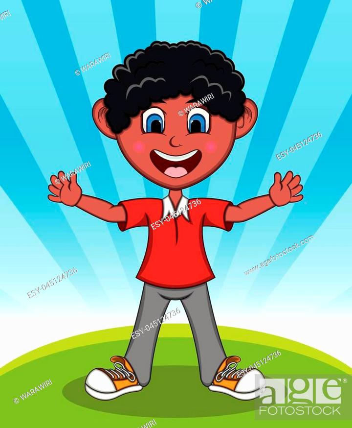 Handsome little boy with background cartoon - full color, Stock Vector,  Vector And Low Budget Royalty Free Image. Pic. ESY-045124736 | agefotostock