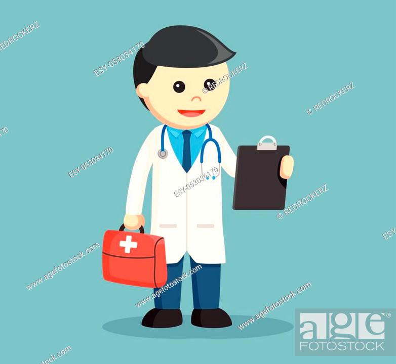 Stock Vector: doctor with his equipment.