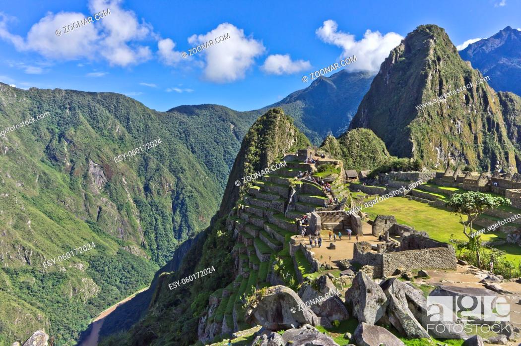 Stock Photo: Machu Picchu on a sunny day, Peru, South America.