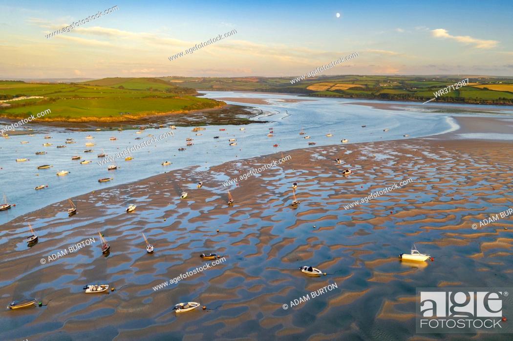 Stock Photo: Low tide on the Camel Estuary in summer, Rock, Cornwall, England, United Kingdom, Europe.