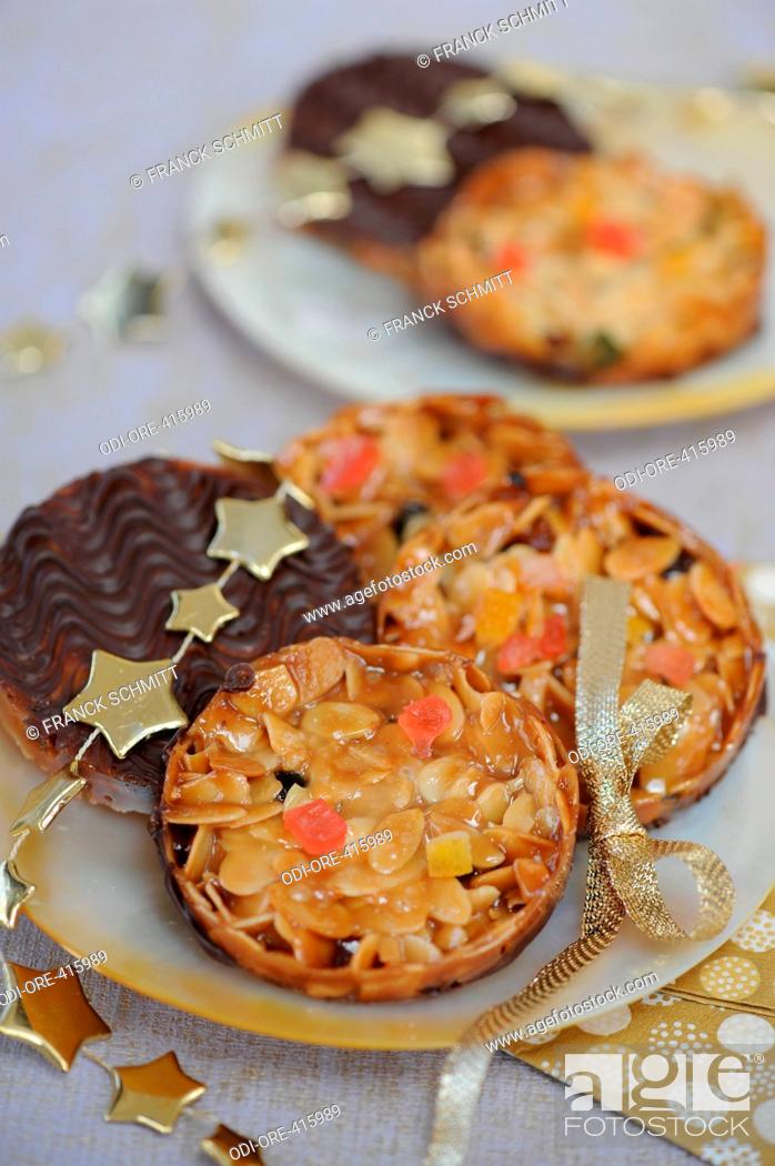 Stock Photo: Chocolate and dried fruits cookies.