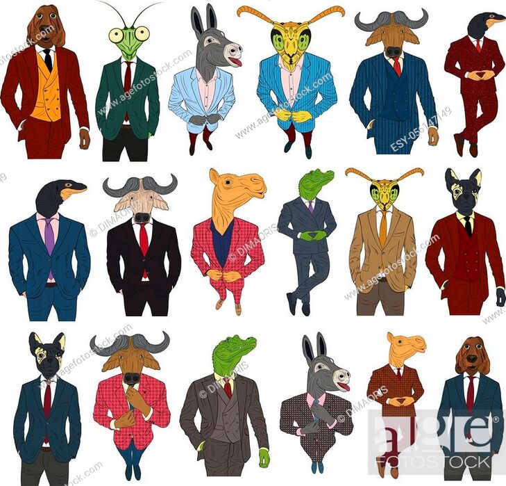 Characters of various animals in business suits and ties, Stock Vector,  Vector And Low Budget Royalty Free Image. Pic. ESY-056147149 | agefotostock