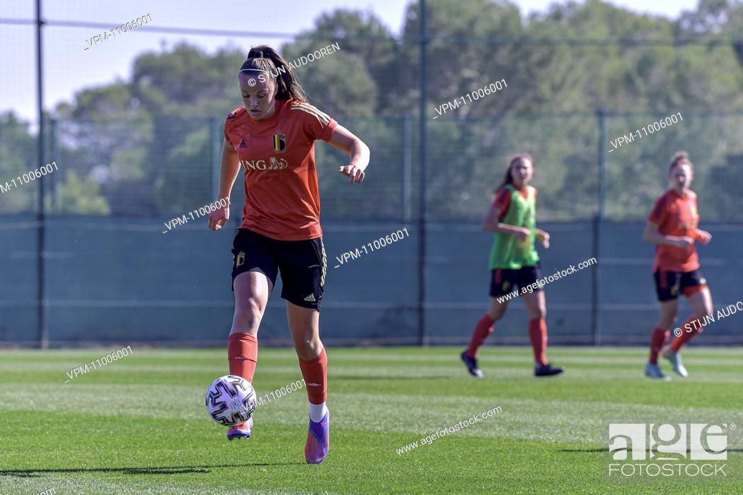 Stock Photo: Belgium's Tine De Caigny pictured during a winter training camp of Belgium's national women's soccer team the Red Flames.