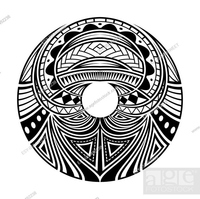 Maori circle tattoo shape, tribal tattoo design pattern polynesian mandala vector, Stock Vector, Vector And Low Budget Royalty Free Image. Pic. ESY-055492238