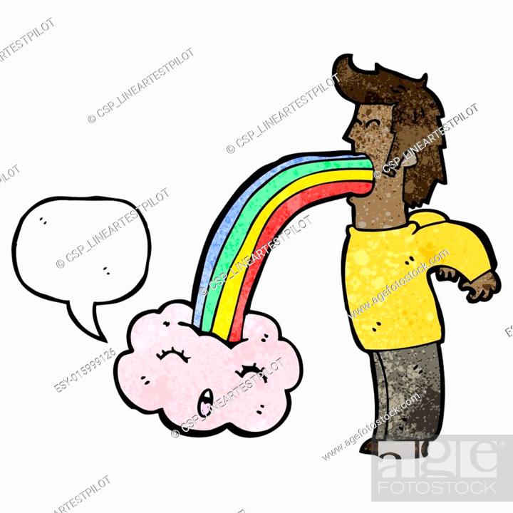 man vomiting out rainbow cartoon, Stock Vector, Vector And Low Budget  Royalty Free Image. Pic. ESY-015999126 | agefotostock