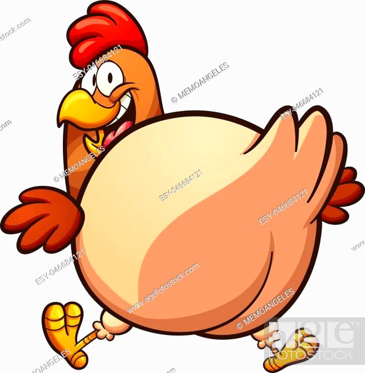 Fat cartoon chicken looking back. Vector clip art illustration with simple  gradients, Stock Vector, Vector And Low Budget Royalty Free Image. Pic.  ESY-046684121 | agefotostock