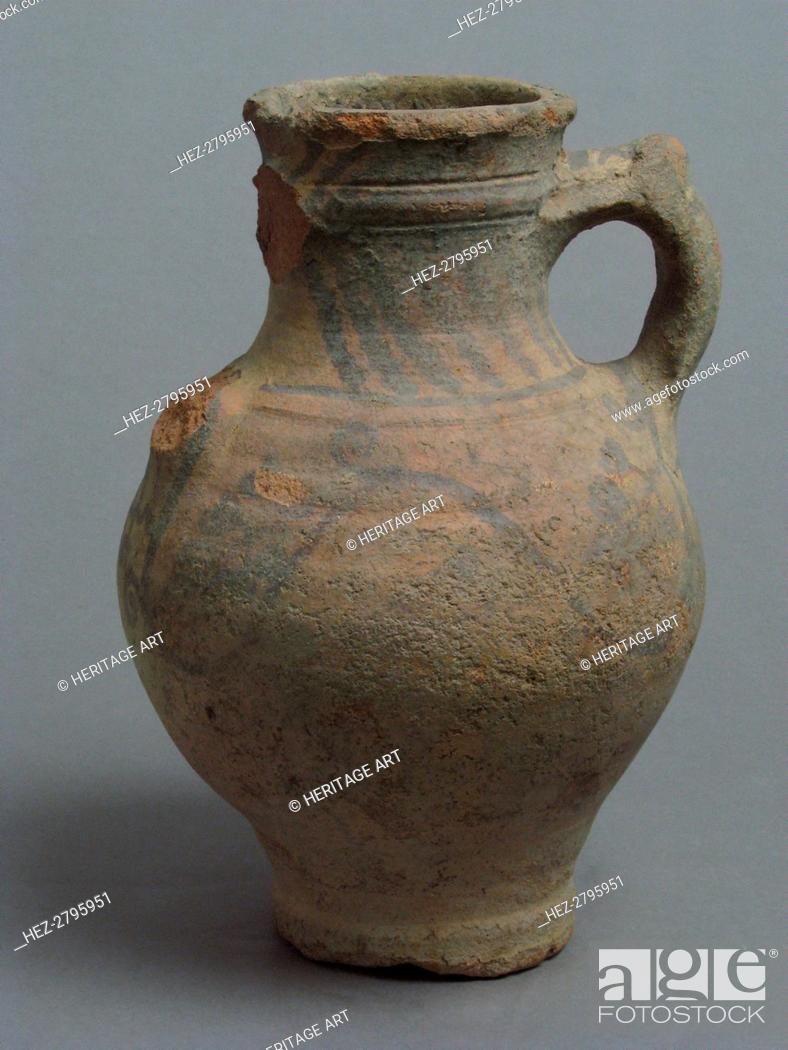 Stock Photo: Jug with Grapevines, Coptic, 4th-7th century. Creator: Unknown.