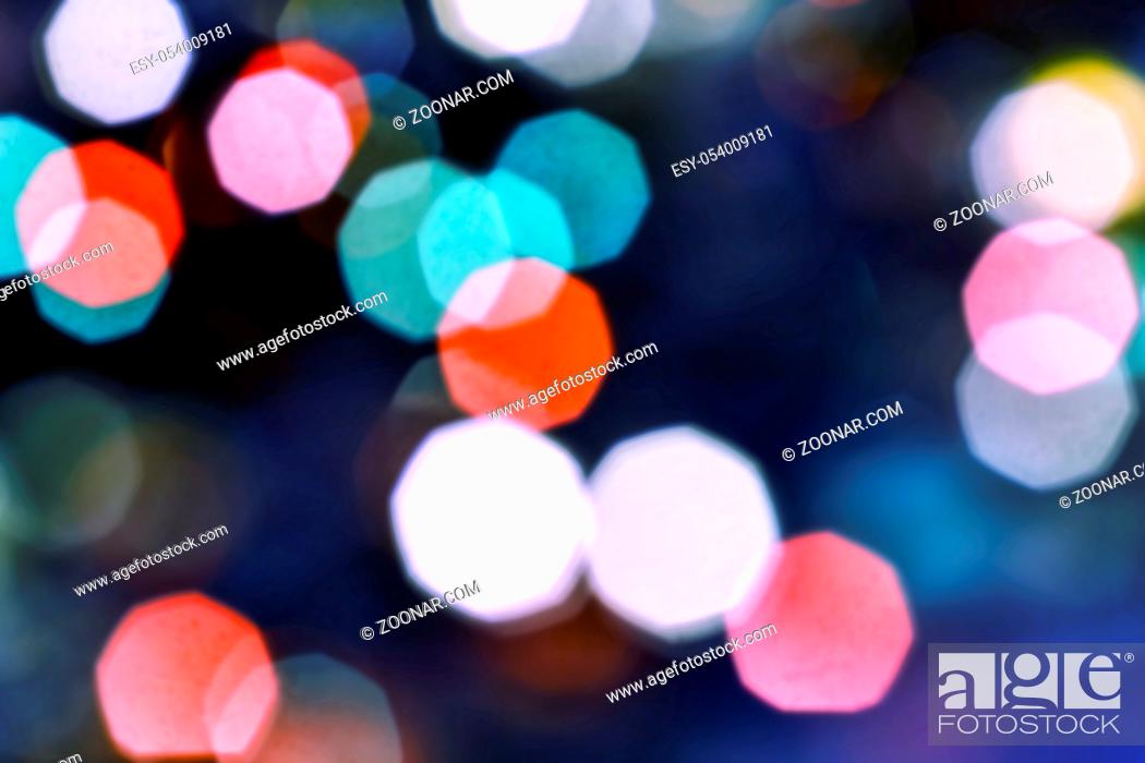 Stock Photo: Colorful bokeh abstract background. Festive Christmas elegant abstract background with bokeh lights and stars.