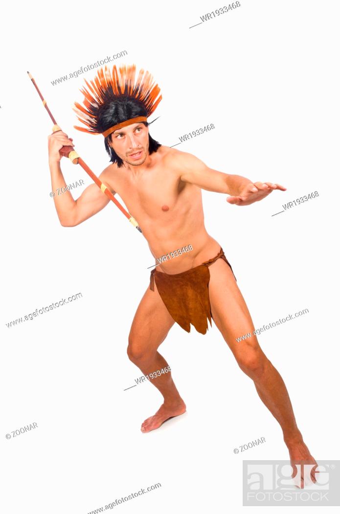 Native american in funny concept isolated on white, Stock Photo, Picture  And Royalty Free Image. Pic. WR1933468 | agefotostock