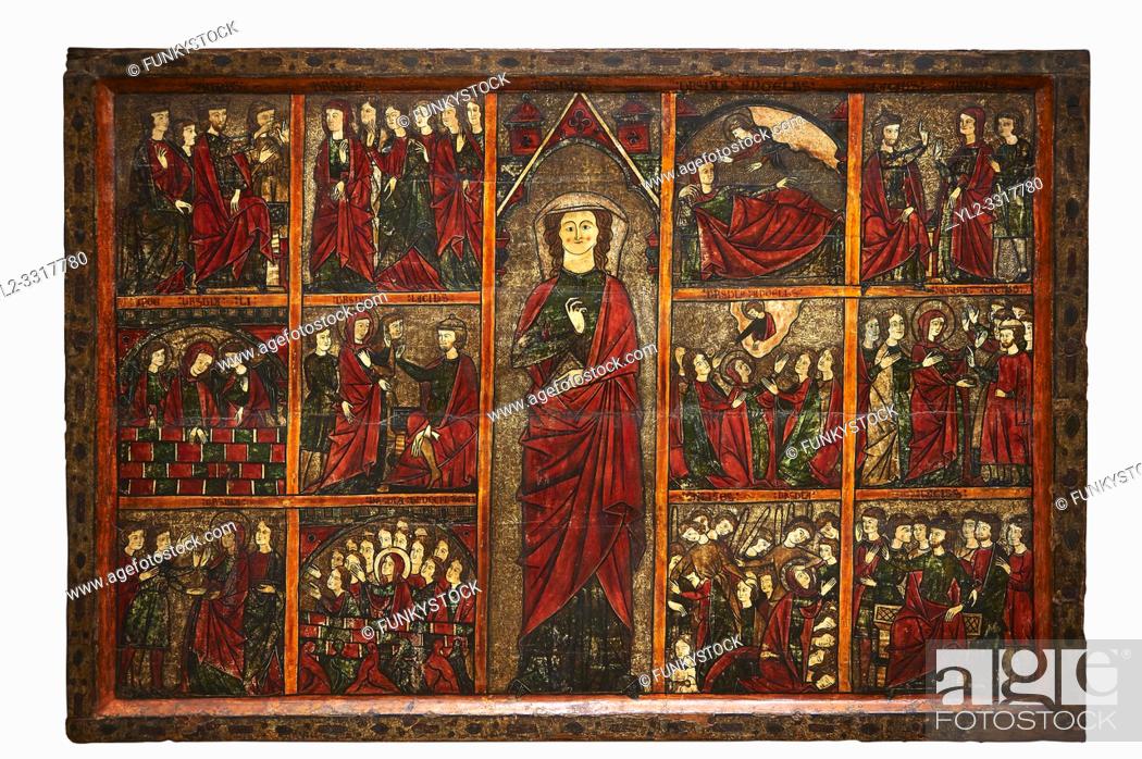 Stock Photo: Gothic painted Panel of the life of Saint Ursula. Tempera and varnished metal plate on wood. National Museum of Catalan Art, inv no: 004377-000.