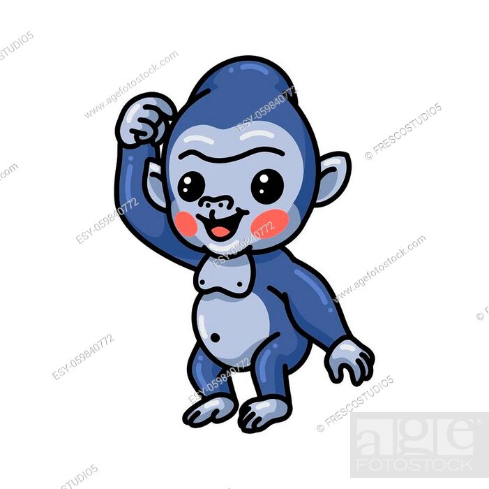Vector illustration of Cute baby gorilla cartoon standing, Stock Vector,  Vector And Low Budget Royalty Free Image. Pic. ESY-059840772 | agefotostock