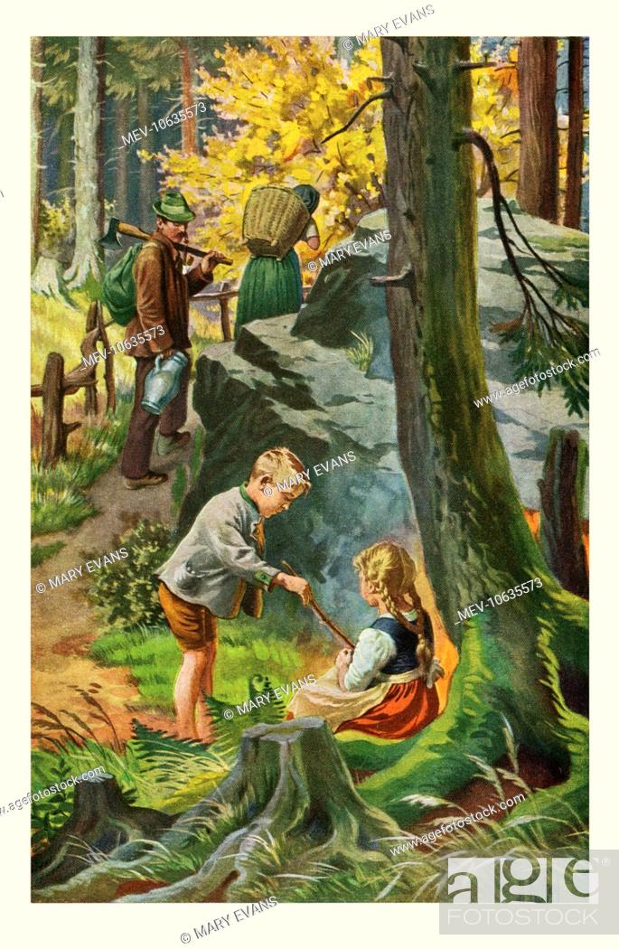 Stock Photo: Hansel and Gretel are the young children of a poor woodcutter, unable to support his family. His second wife decides to take the children deep into the forest.