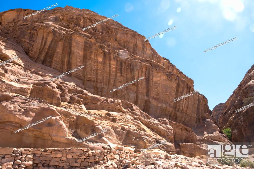 Stock Photo: Ruins of Petra, World's UNESCO Heritage, Jordan.