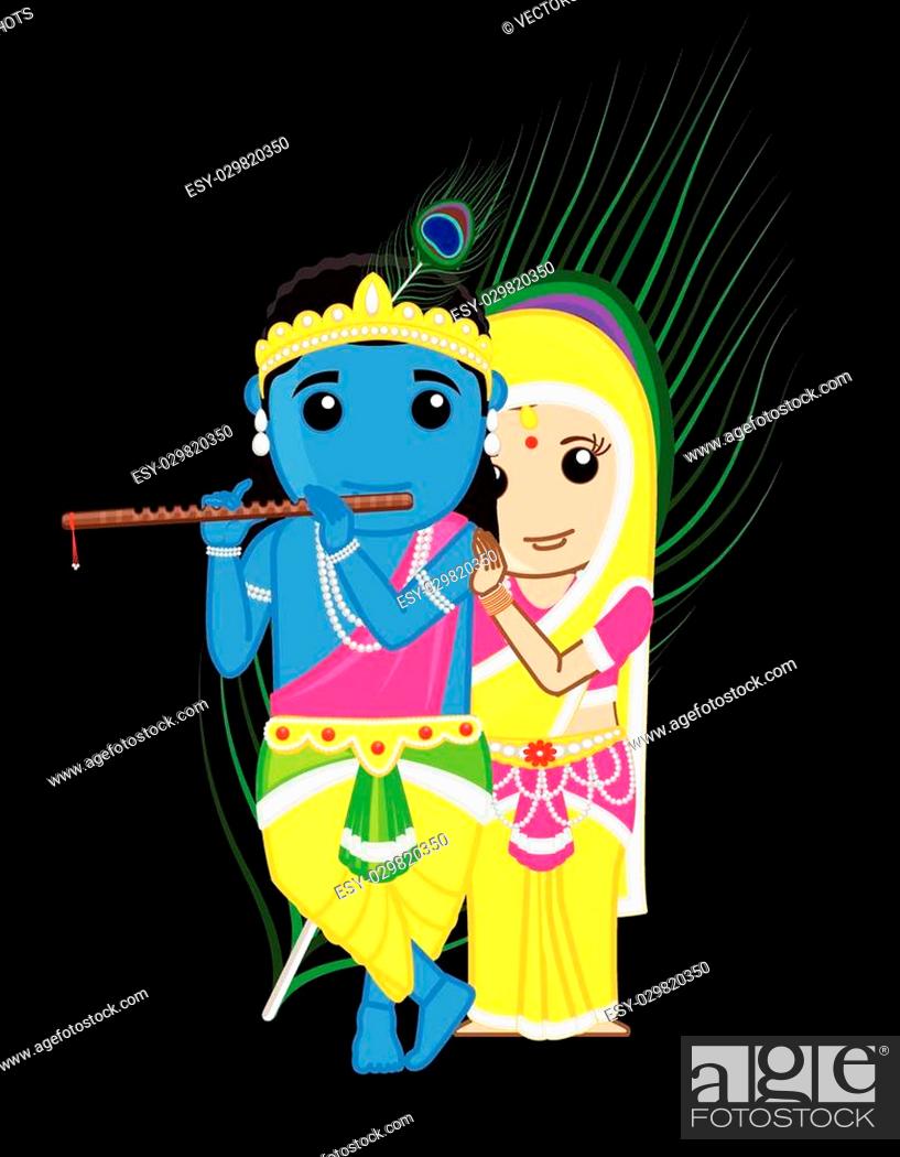 Radha Krishna - Indian Gods Vector Illustration, Stock Vector, Vector And  Low Budget Royalty Free Image. Pic. ESY-029820350 | agefotostock