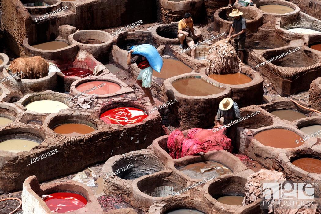 Stock Photo: The Leather Tanneries. fes.