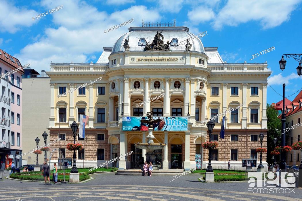 Stock Photo: Slovak National Theatre on the Hviezdoslavovo Square in Bratislava - Slovakia.