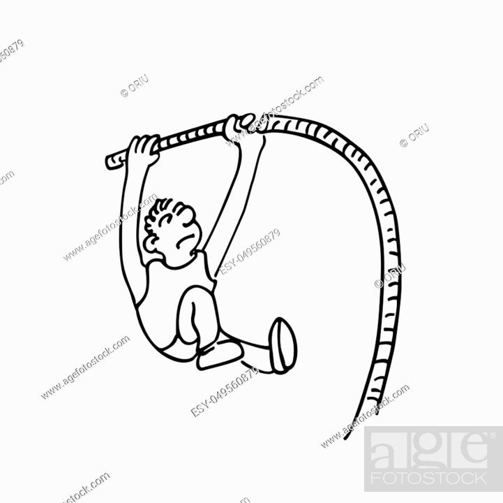 High jump sports. outlined cartoon handrawn sketch illustration vector,  Stock Vector, Vector And Low Budget Royalty Free Image. Pic. ESY-049560879  | agefotostock