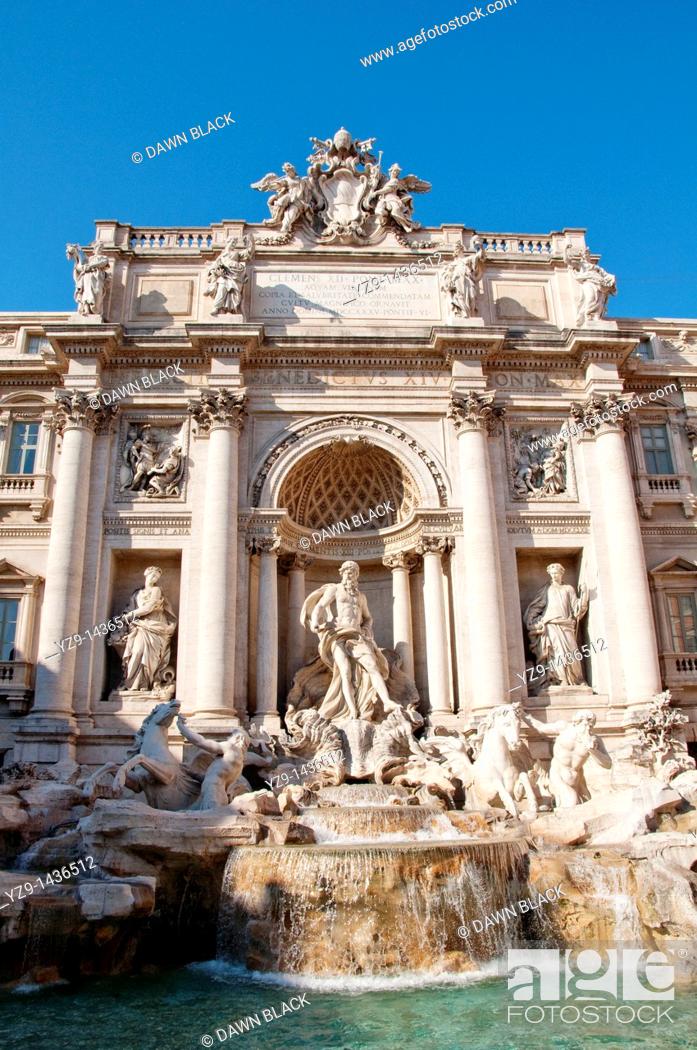 Stock Photo: Trevi Fountain, Rome, Italy.