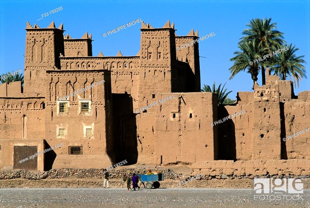 Stock Photo: Amerhidil Kasbah at Skoura oasis, Ouarzazate regione at Dadès Valley. Morocco.