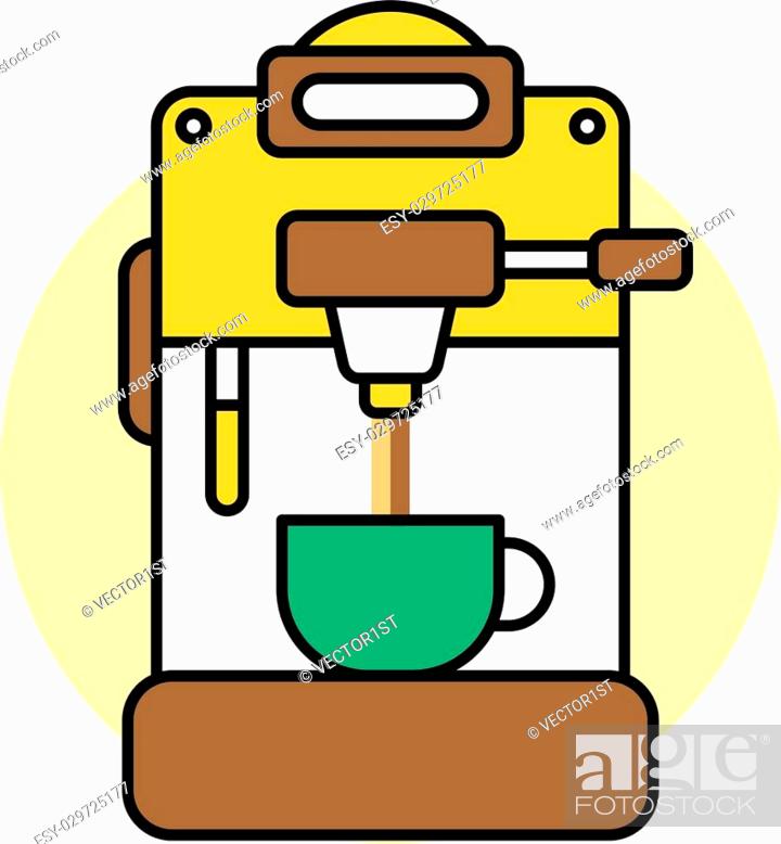 coffee machine cartoon theme vector art illustration, Stock Vector, Vector  And Low Budget Royalty Free Image. Pic. ESY-029725177 | agefotostock