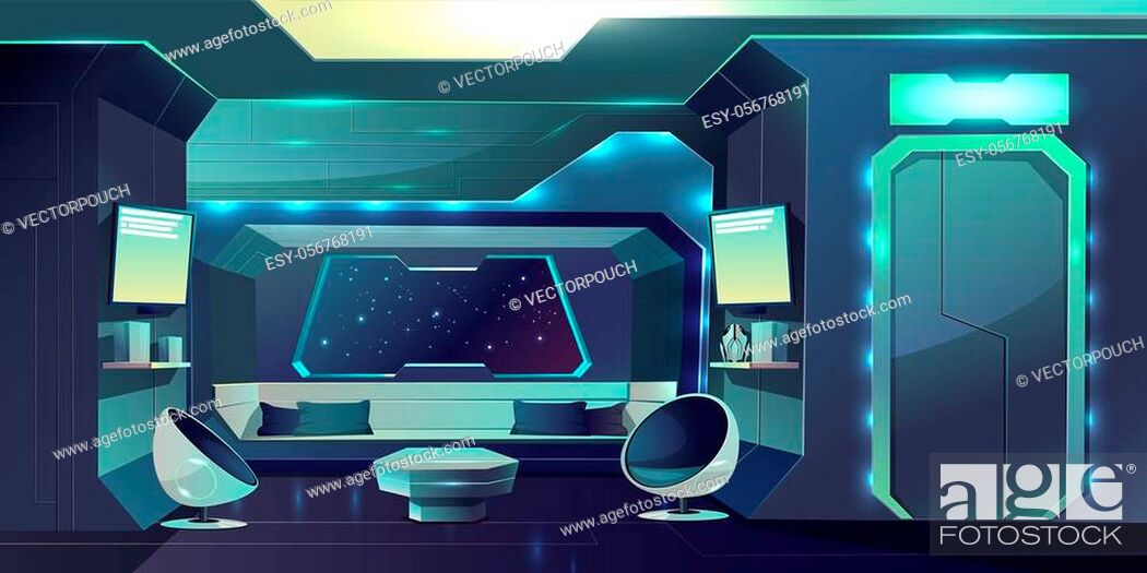 Future spaceship crew cabin futuristic interior cartoon illustration, Stock  Photo, Picture And Low Budget Royalty Free Image. Pic. ESY-056768191 |  agefotostock