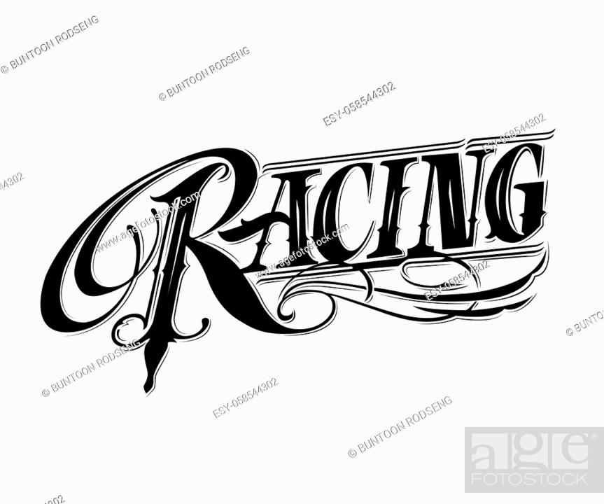 Stock Vector: Racing vintage style, Vector illustration in flat style for print or web.