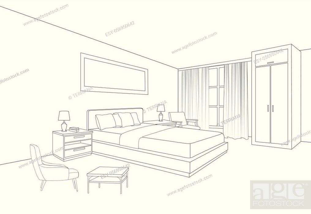 Detail focused hand drawn sketch of the interior of a sleek modern home.  Generative AI 26914543 Stock Photo at Vecteezy