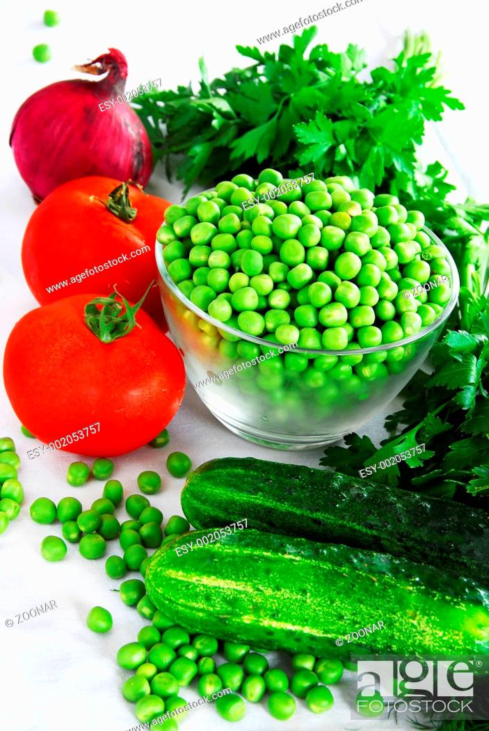 Stock Photo: Appetizing fresh vegetables.