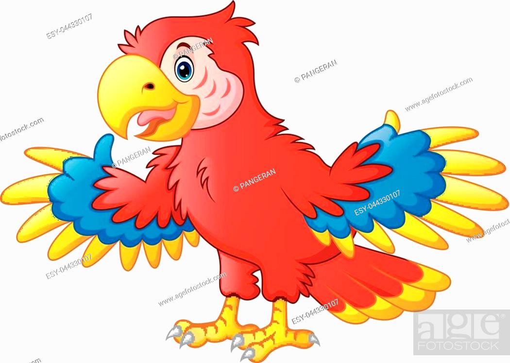 Vector illustration of Cute Parrot cartoon, Stock Vector, Vector And Low  Budget Royalty Free Image. Pic. ESY-044330107 | agefotostock