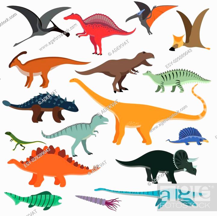 Dinosaur cartoon collection set vector illustration. Cartoon dinosaurs cute  monster funny animal and..., Stock Vector, Vector And Low Budget Royalty  Free Image. Pic. ESY-029289043 | agefotostock