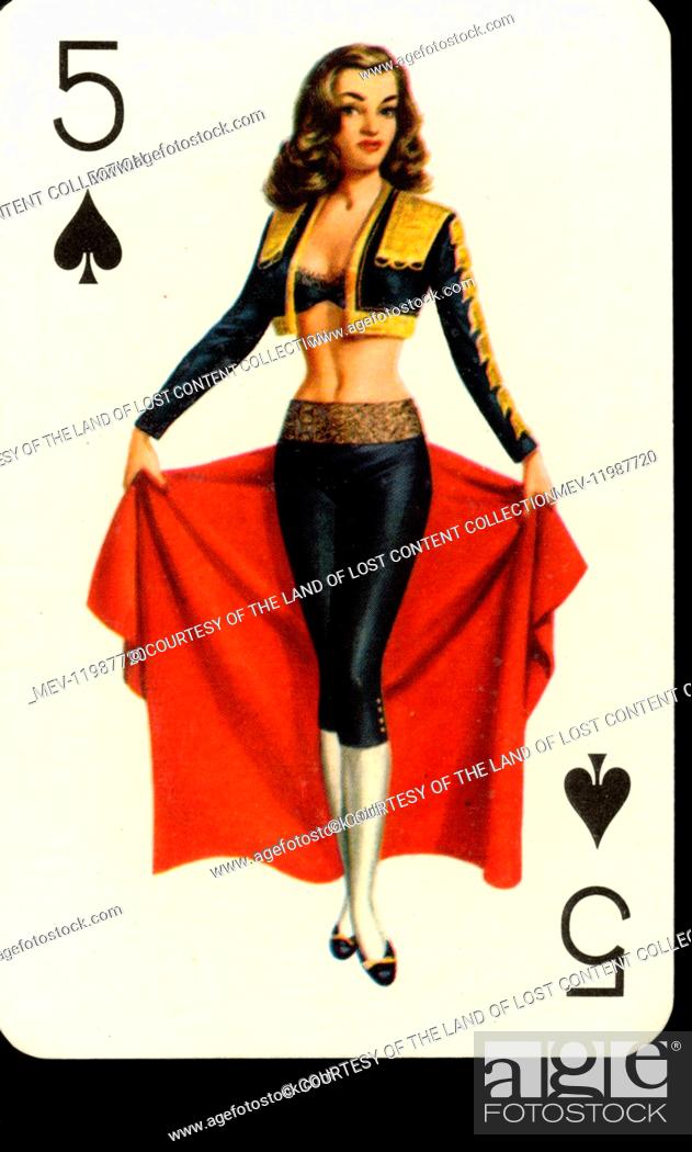 pin-up playing cards deck number 2 - 1950s, Pin-up Playing Cards Deck,  Glamour Girl, Stock Photo, Picture And Rights Managed Image. Pic.  MEV-11987720 | agefotostock