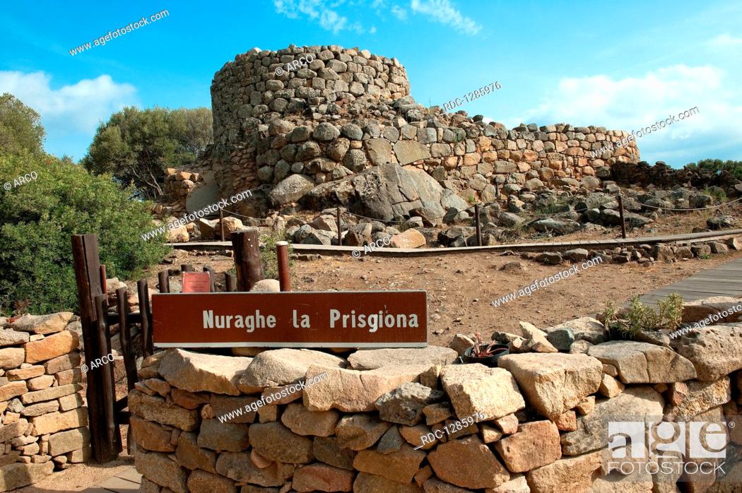 Stock Photo: entrance at Nuraghe La Prisgiona, Valle di Capichera, Arzachena, province Sassari, Sardinia, Sardegna, Italy, Europe, Nuraghe La Prisgiona.