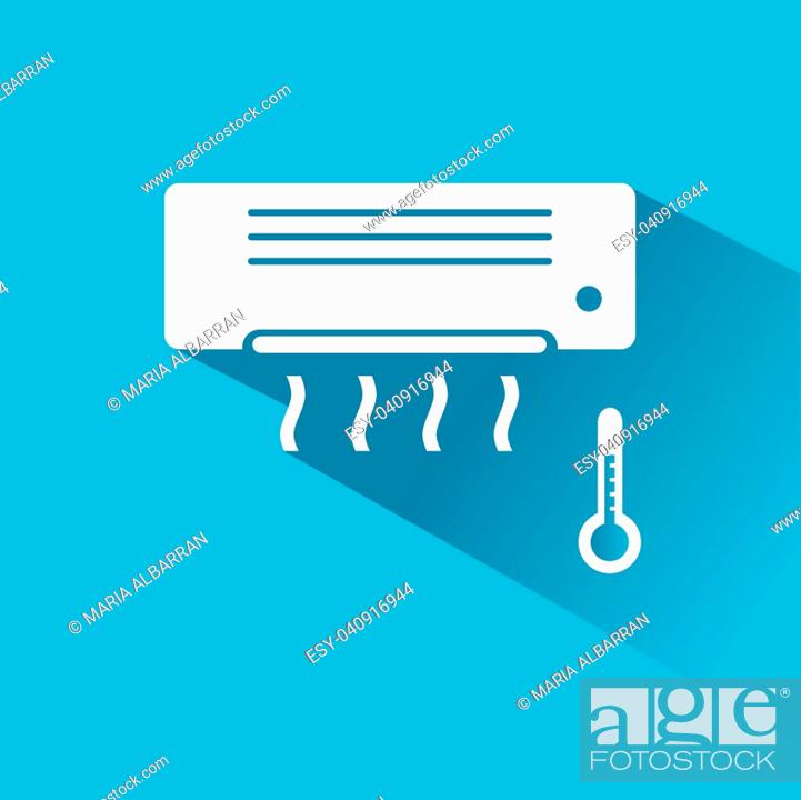 Stock Vector: Air conditioner icon with cold air.