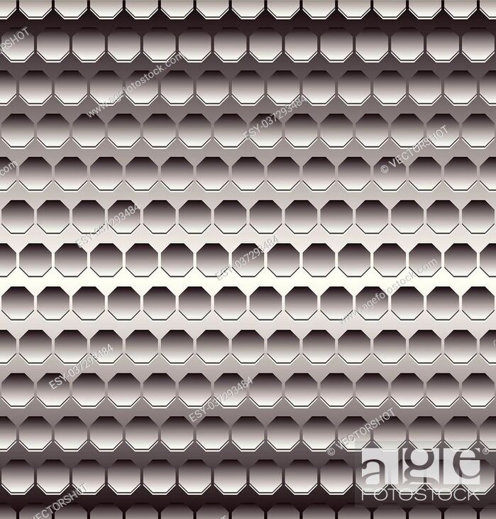 Stock Vector: Abstract metal / metallic background with repeatable geometry. Editable.