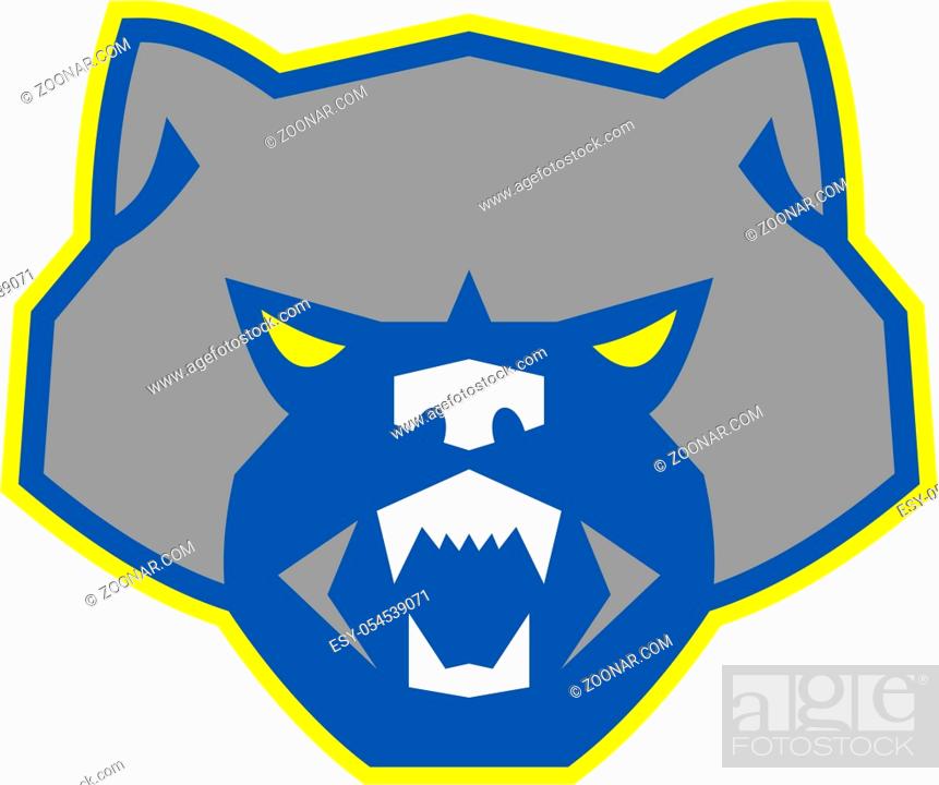 Illustration of an angry wolf wolverine head viewed from front set on  isolated white background done..., Stock Photo, Picture And Low Budget  Royalty Free Image. Pic. ESY-054539071 | agefotostock