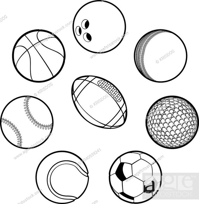 A set of cartoon sports balls icons, Stock Vector, Vector And Low Budget  Royalty Free Image. Pic. ESY-040939241 | agefotostock