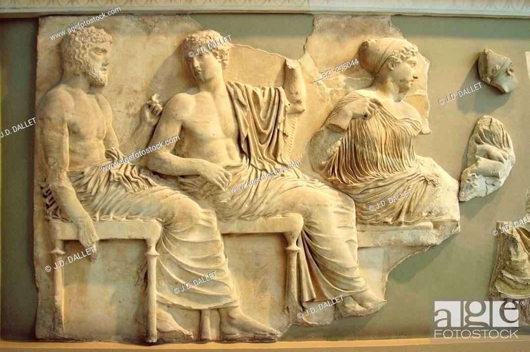 Photo de stock: Poseidon, Apollo and Athena, Parthenon pediment sculptures at Acropolis Museum. Athens. Greece.