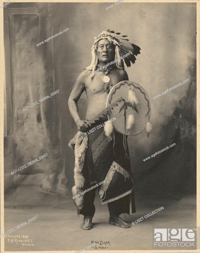 Stock Photo: High Bear, Sioux; Adolph F. Muhr (American, died 1913), Frank A. Rinehart (American, 1861 - 1928); 1898; Platinum print; 24.1 x 18.