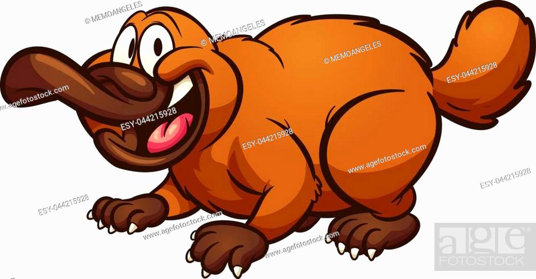 Happy cartoon platypus. Vector clip art illustration with simple gradients,  Stock Vector, Vector And Low Budget Royalty Free Image. Pic. ESY-044215928  | agefotostock