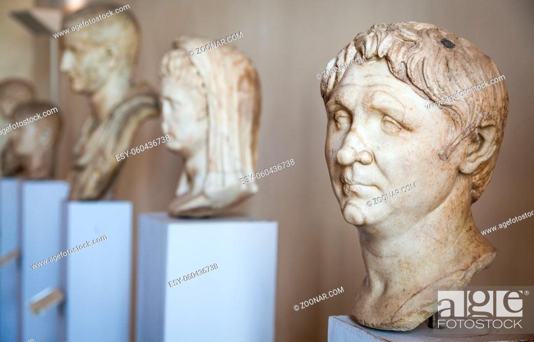 Stock Photo: Marble statues prospective in the most important museum of Venice.