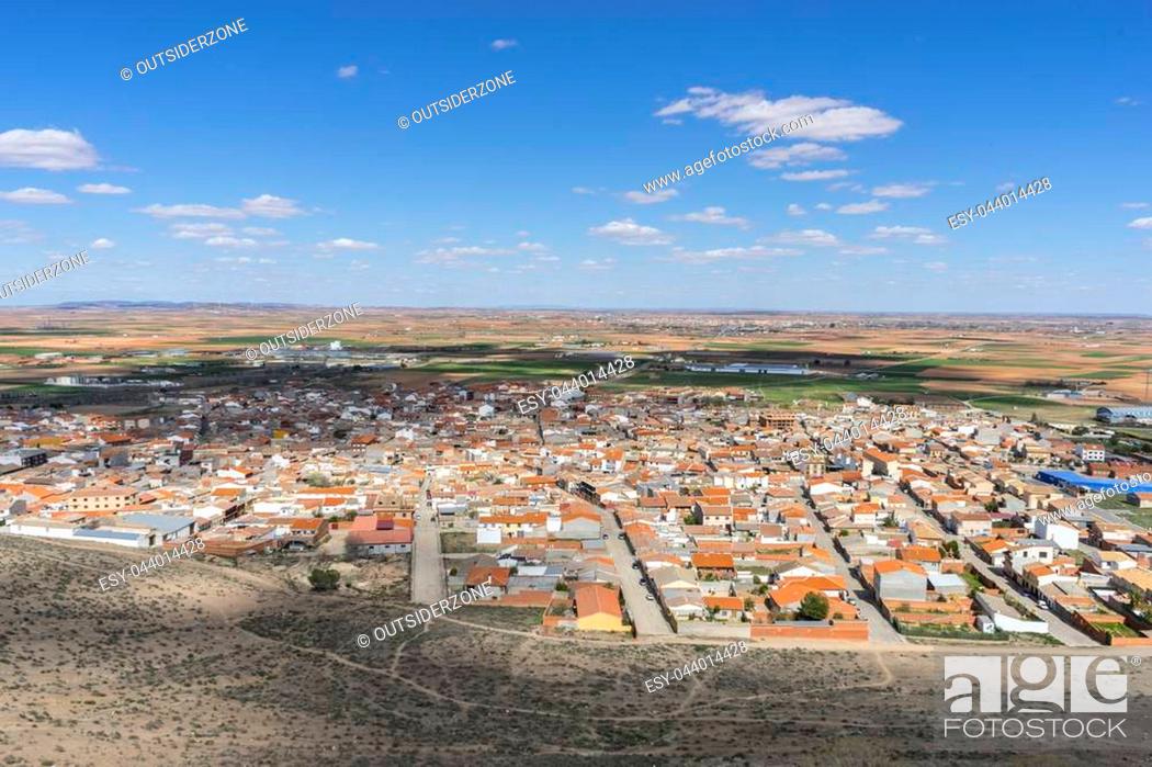 Stock Photo: Town of Consuegra in the province of Toledo, Spain.