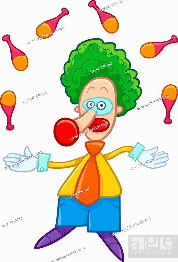 Cartoon Illustration of Funny Clown Circus Character Juggling on the Show,  Stock Vector, Vector And Low Budget Royalty Free Image. Pic. ESY-047856350  | agefotostock
