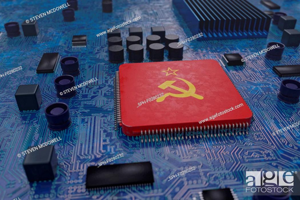 Stock Photo: Russian hacking, conceptual illustration.