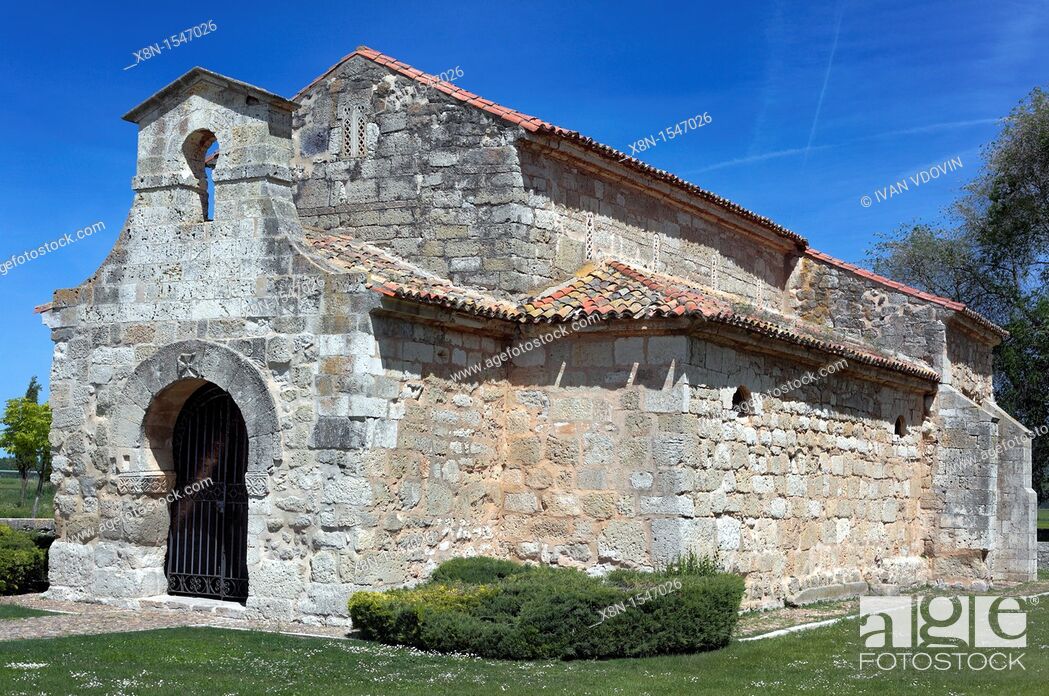 Stock Photo: Visigothic church of San Juan Bautista 7th century, Banos de Cerrato, Valladolid, Castile and Leon, Spain.