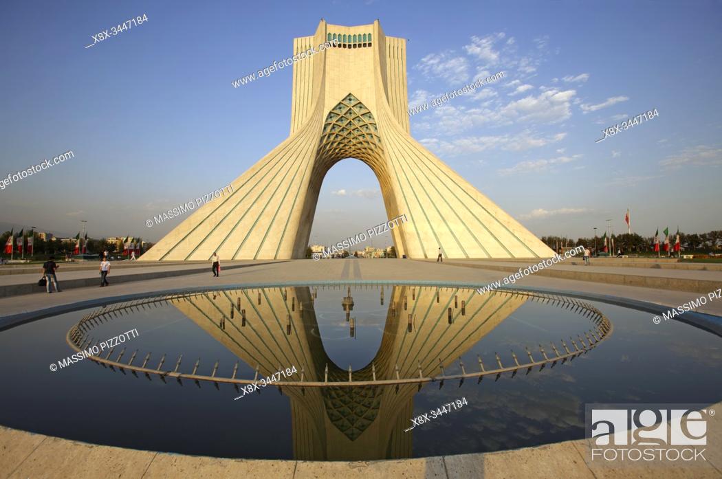 The Azadi Tower, or King Memorial Tower, Teheran, Iran, Stock Photo,  Picture And Rights Managed Image. Pic. X8X-3447184 | agefotostock
